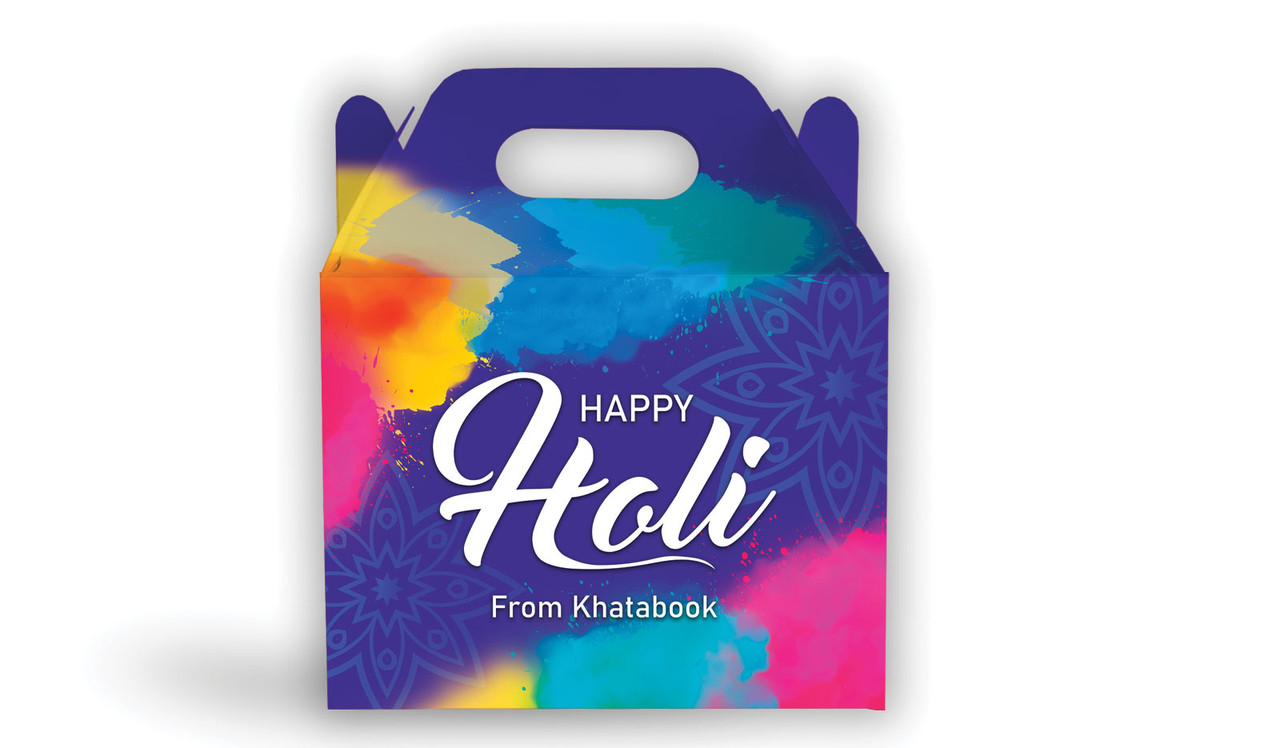 Purple Branded Holi Gable Favour Box