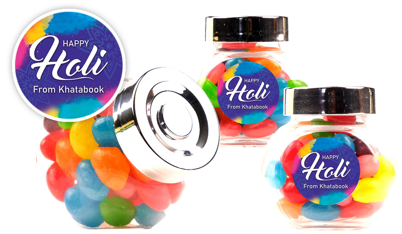 Purple Branded Holi Custom Mini Candy Jar