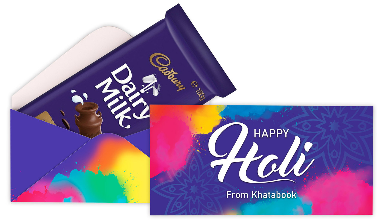 Purple Branded Holi Branded Cadbury Bar Box (Box Only)