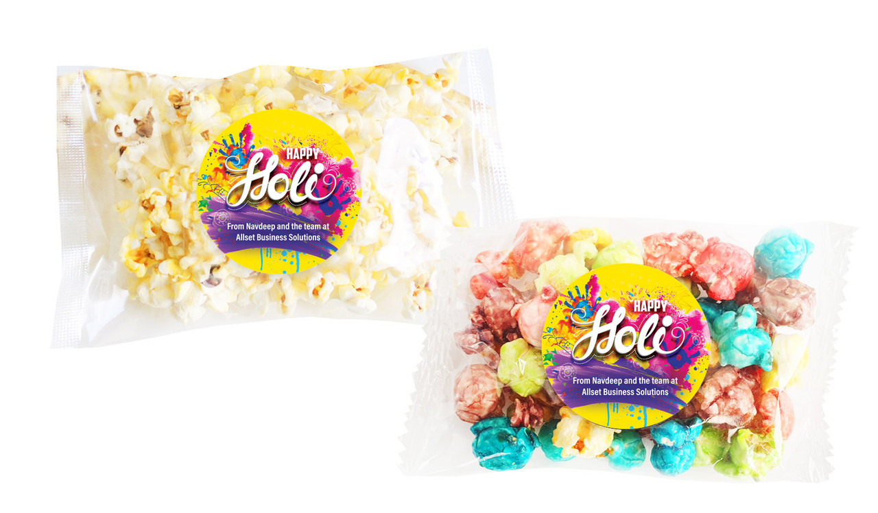 Yellow Branded Holi Popcorn Bag