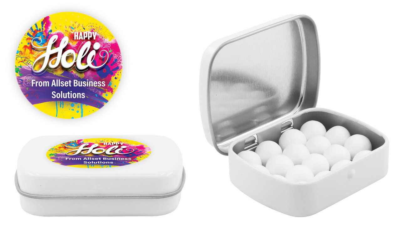 Yellow Branded Holi Mint Tins