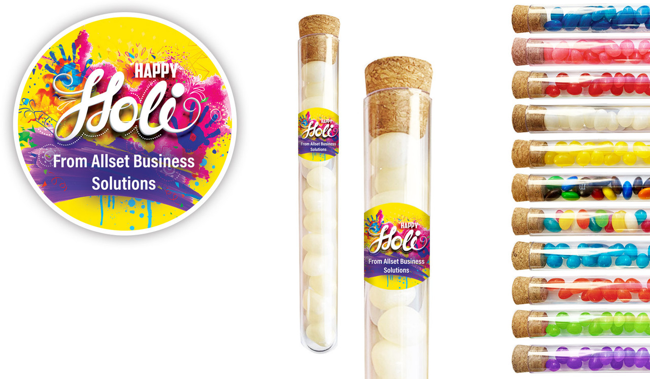 Yellow Branded Holi Test Tubes