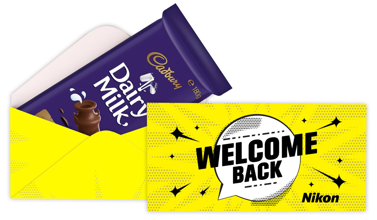 Starburst Welcome Back Personalised Cadbury Bar Box