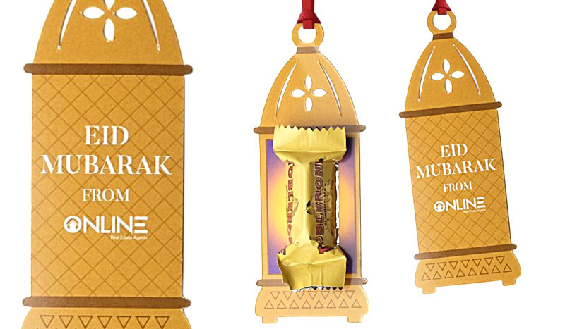 Lantern Card With Toblerone Mini Bar (Halal) For Eid