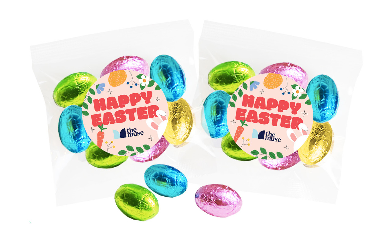 Lucky Pink Personalised Bag Of Easter Eggs