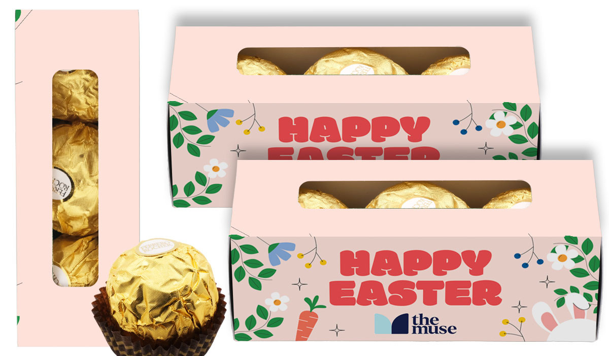 Lucky Pink Personalised Easter Ferrero Rocher Gift Box