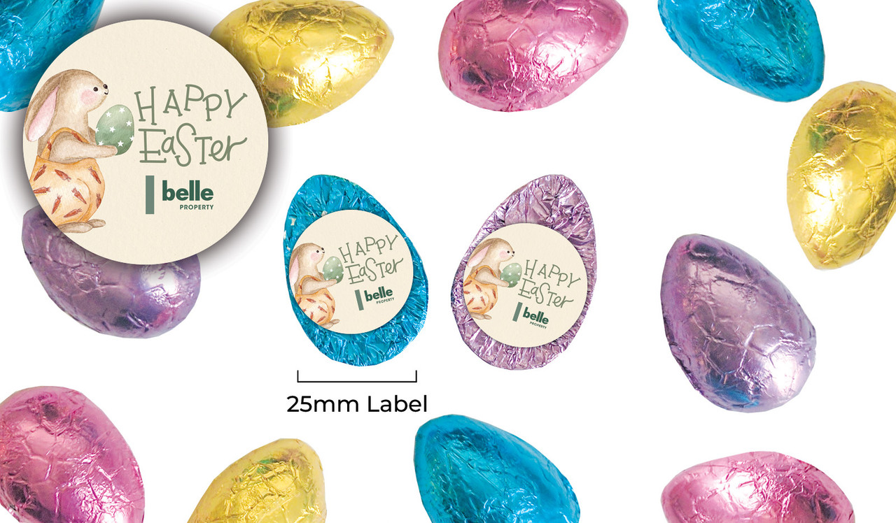 Gift Giving Bunny Personalised Chocolate Half Easter Eggs