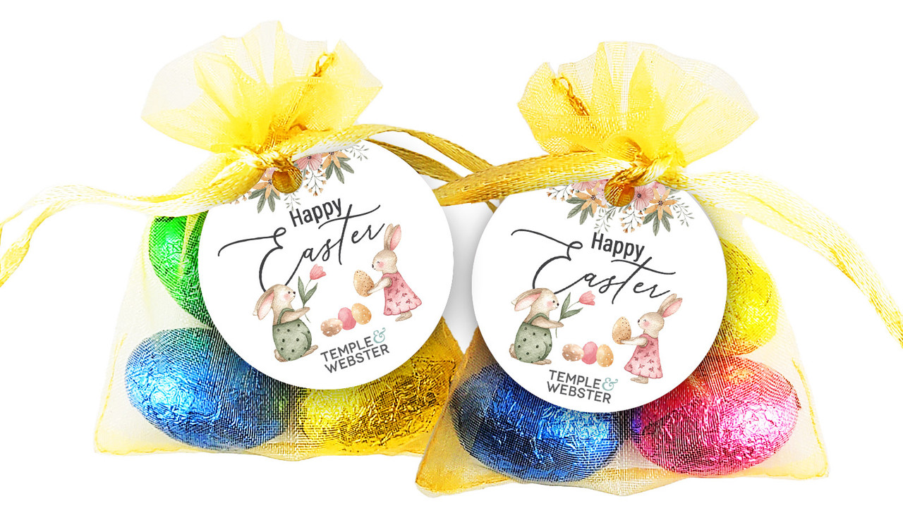 Furry Friends Easter Egg Organza Bag With Tag