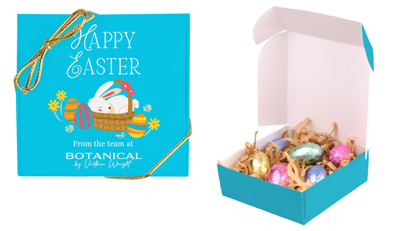 Blue Bunny Basket Personalised Easter Egg Nest Box