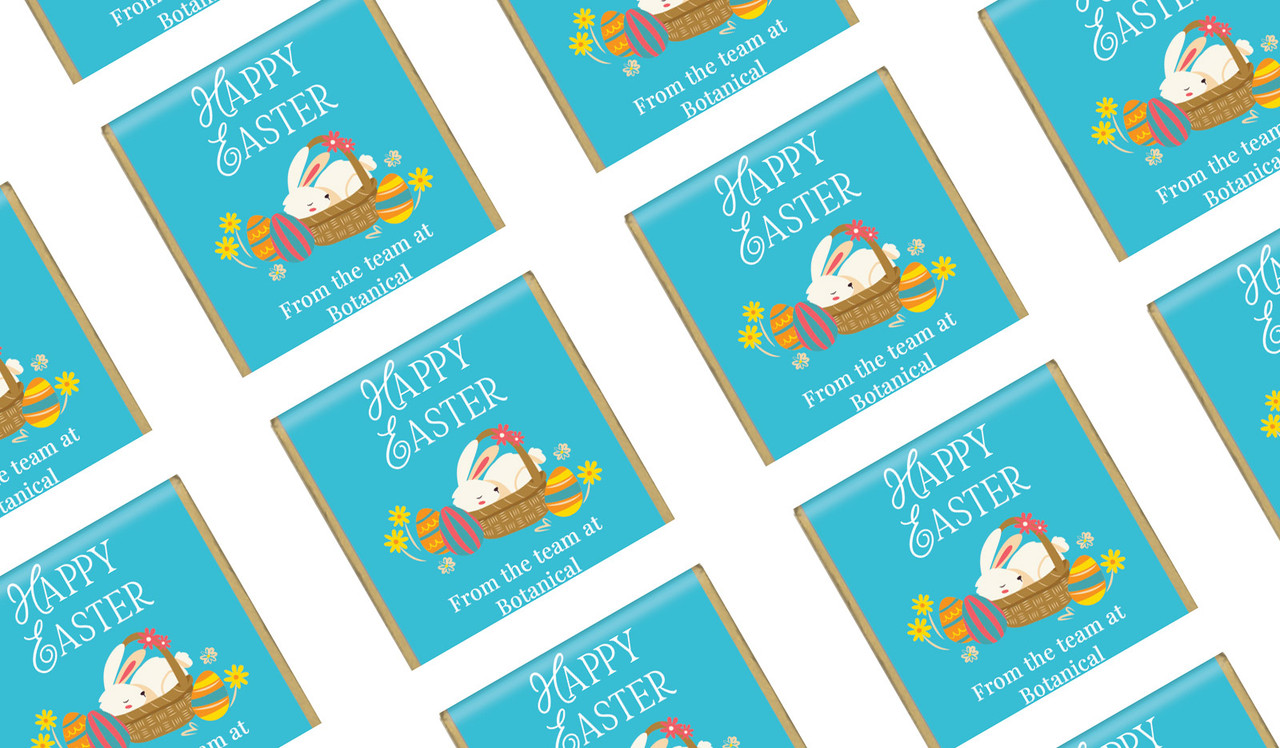 Blue Bunny Basket Easter Personalised Mini Chocolates
