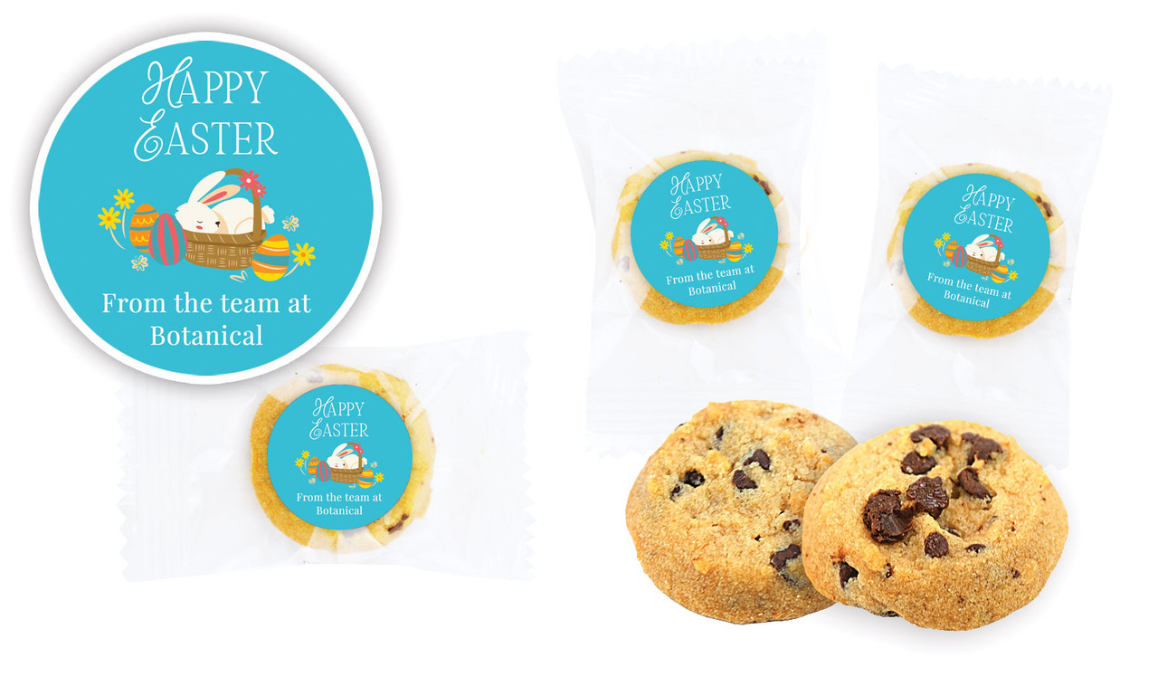 Blue Bunny Basket  Personalised Bite-Size Cookie 5g