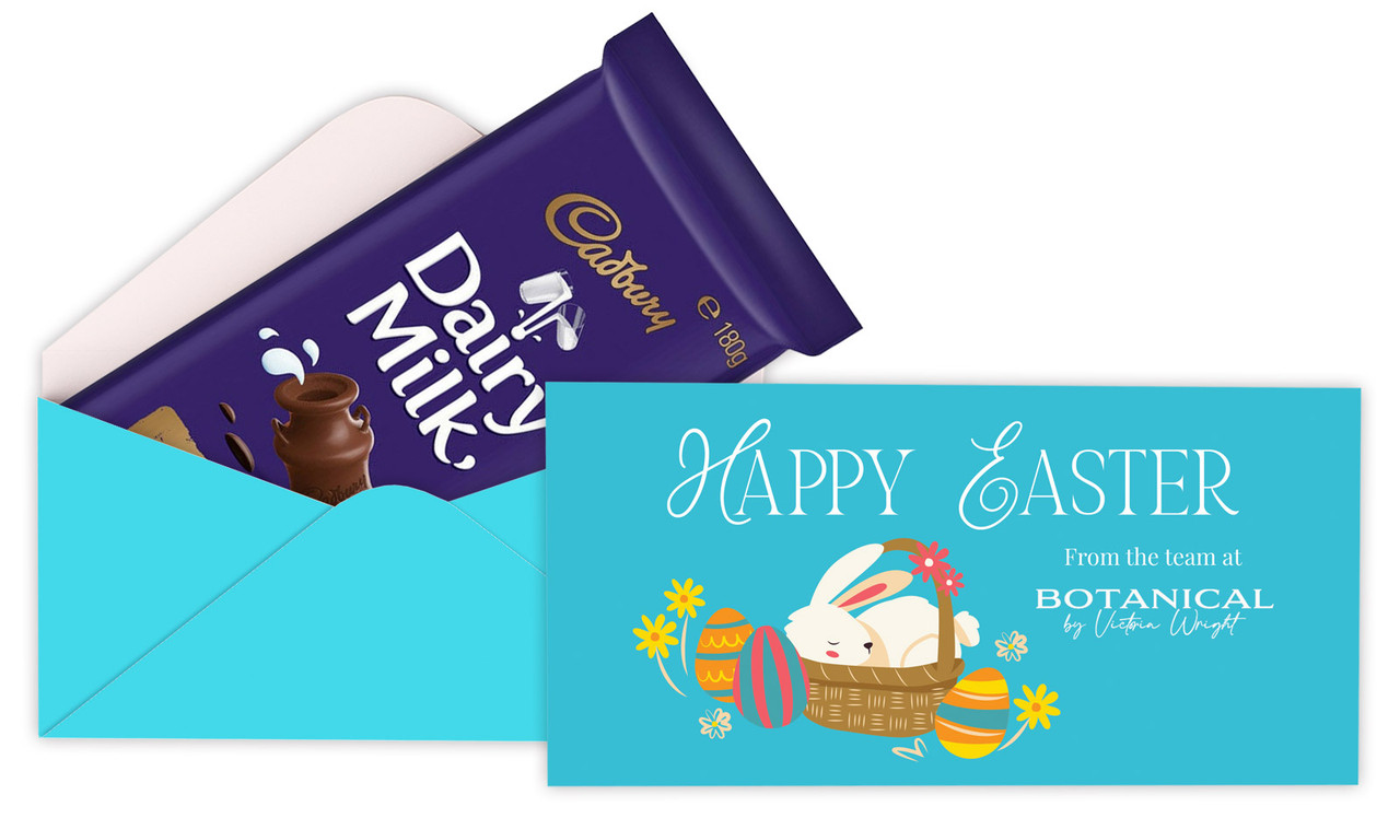 Blue Bunny Basket Personalised Cadbury Bar Box (Box Only)
