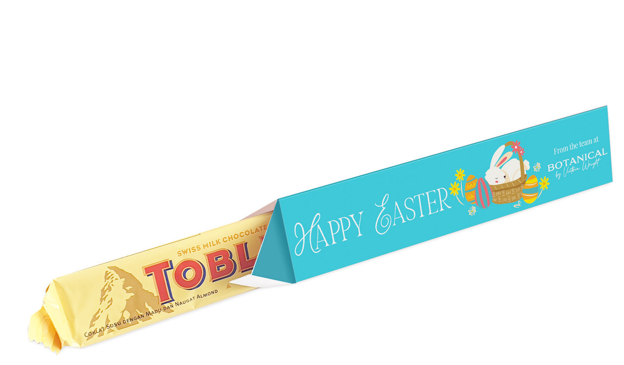 Blue Bunny Basket Personalised Toblerone Bar Box