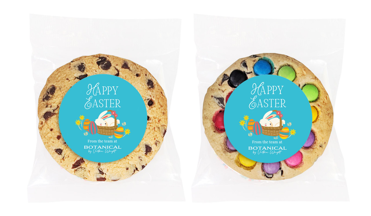 Blue Bunny Basket Personalised Cookie