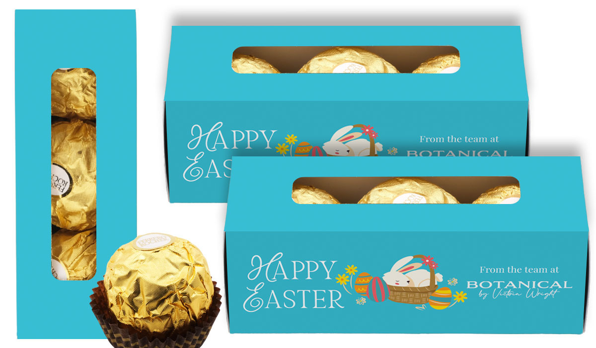 Blue Bunny Basket Personalised Easter Ferrero Rocher Gift Box
