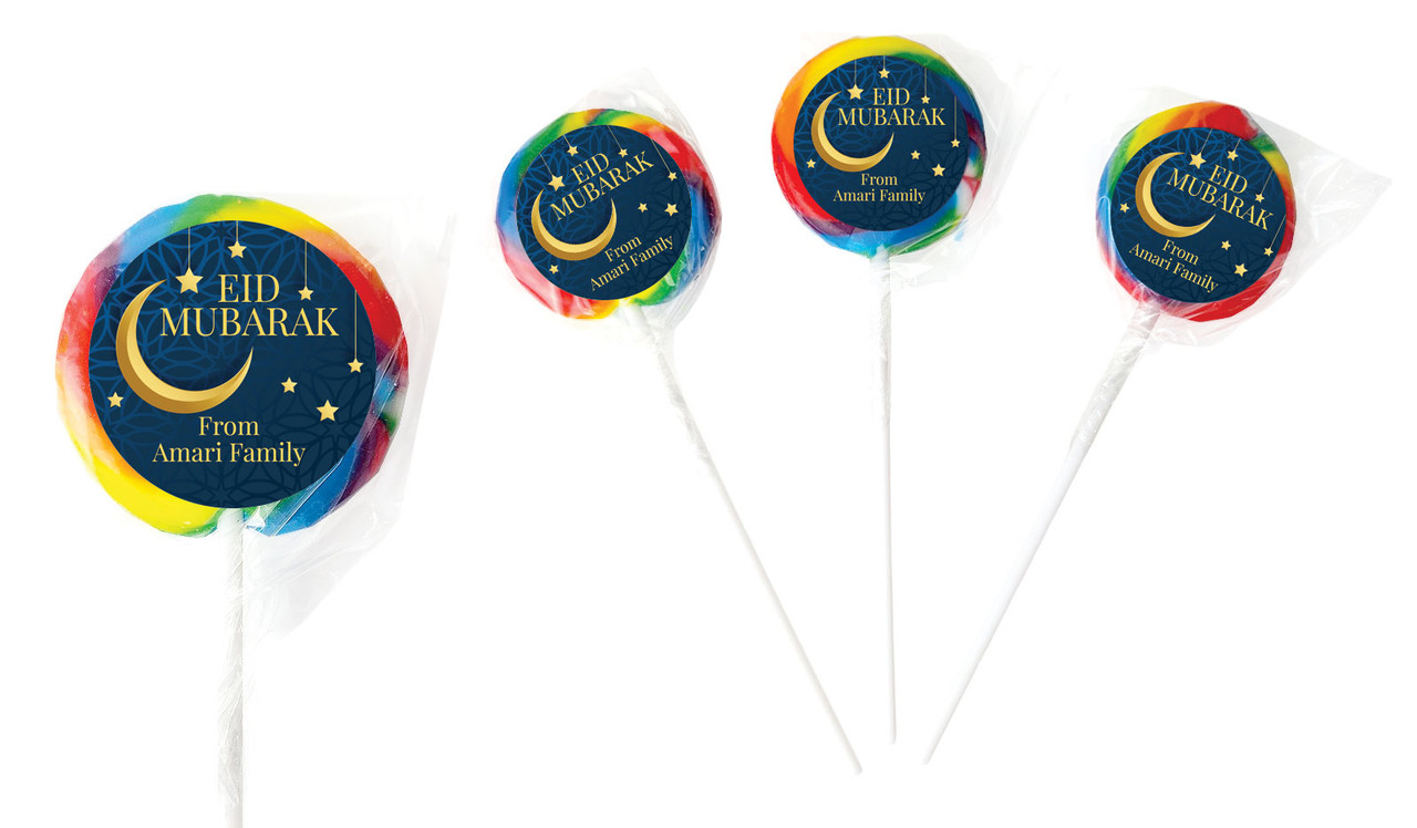 Moon on Navy Personalised Lollipops
