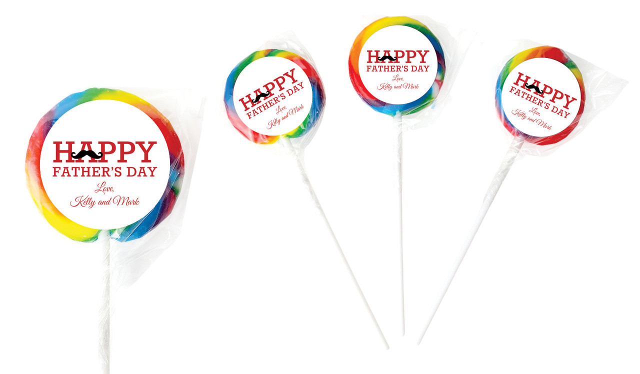 Moustache Fathers Day Personalised Lollipops
