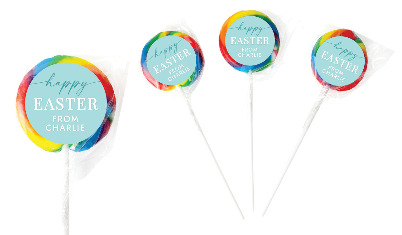 Beautiful Blue Personalised Lollipops