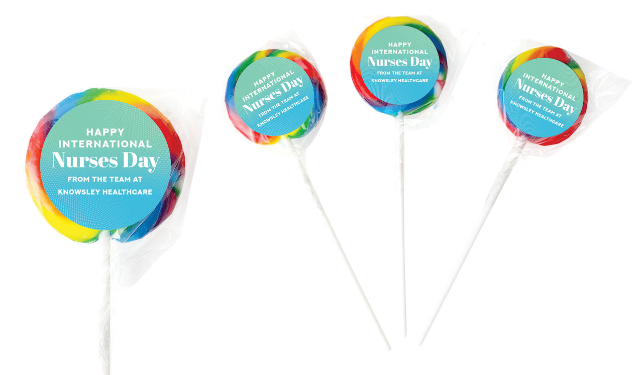 Aqua Blue International Nurses Day Personalised Lollipops