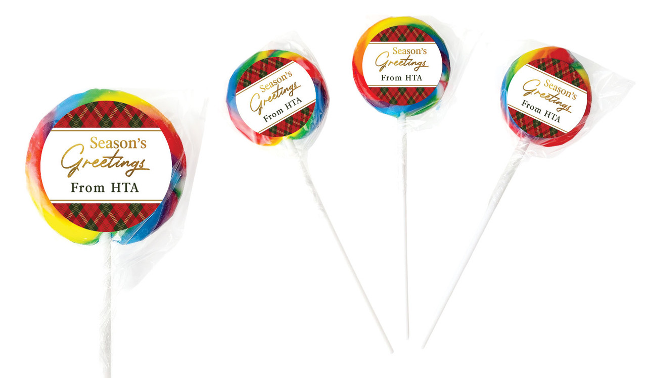 Tartan Christmas Personalised Christmas Lollipops