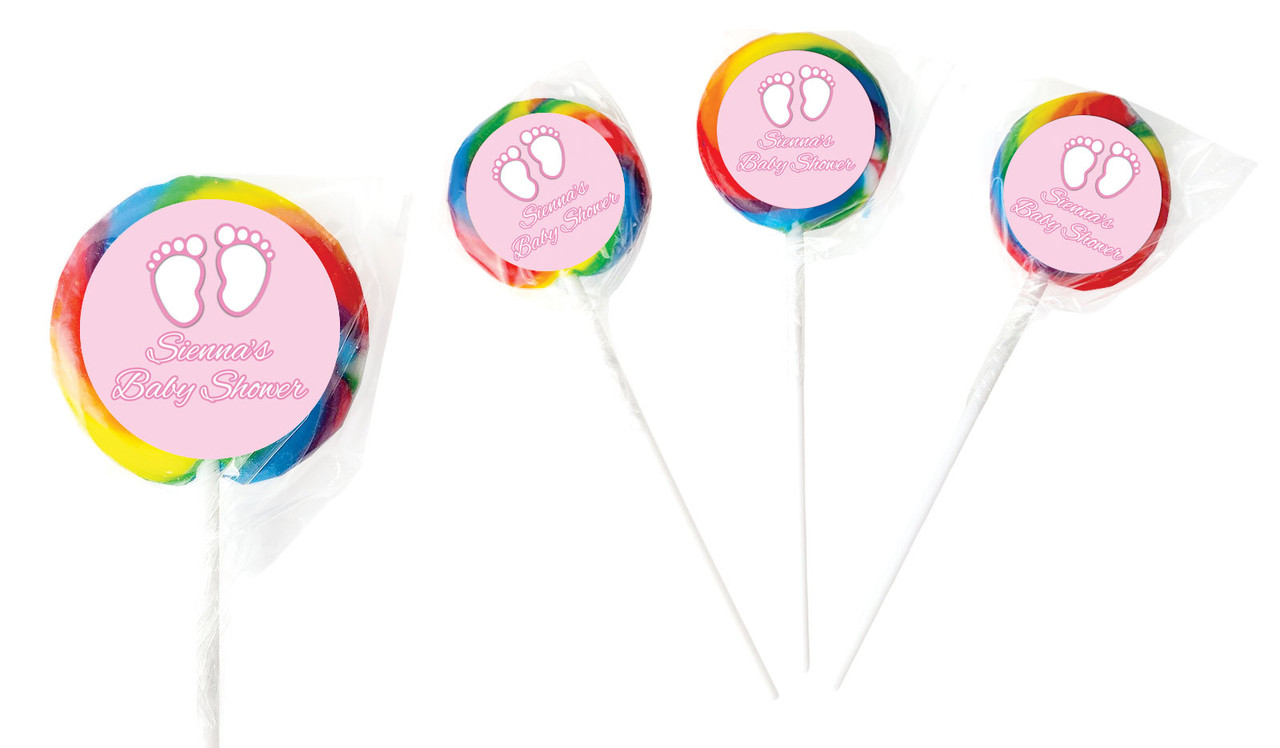 Baby Feet Pink Baby Shower Lollipops