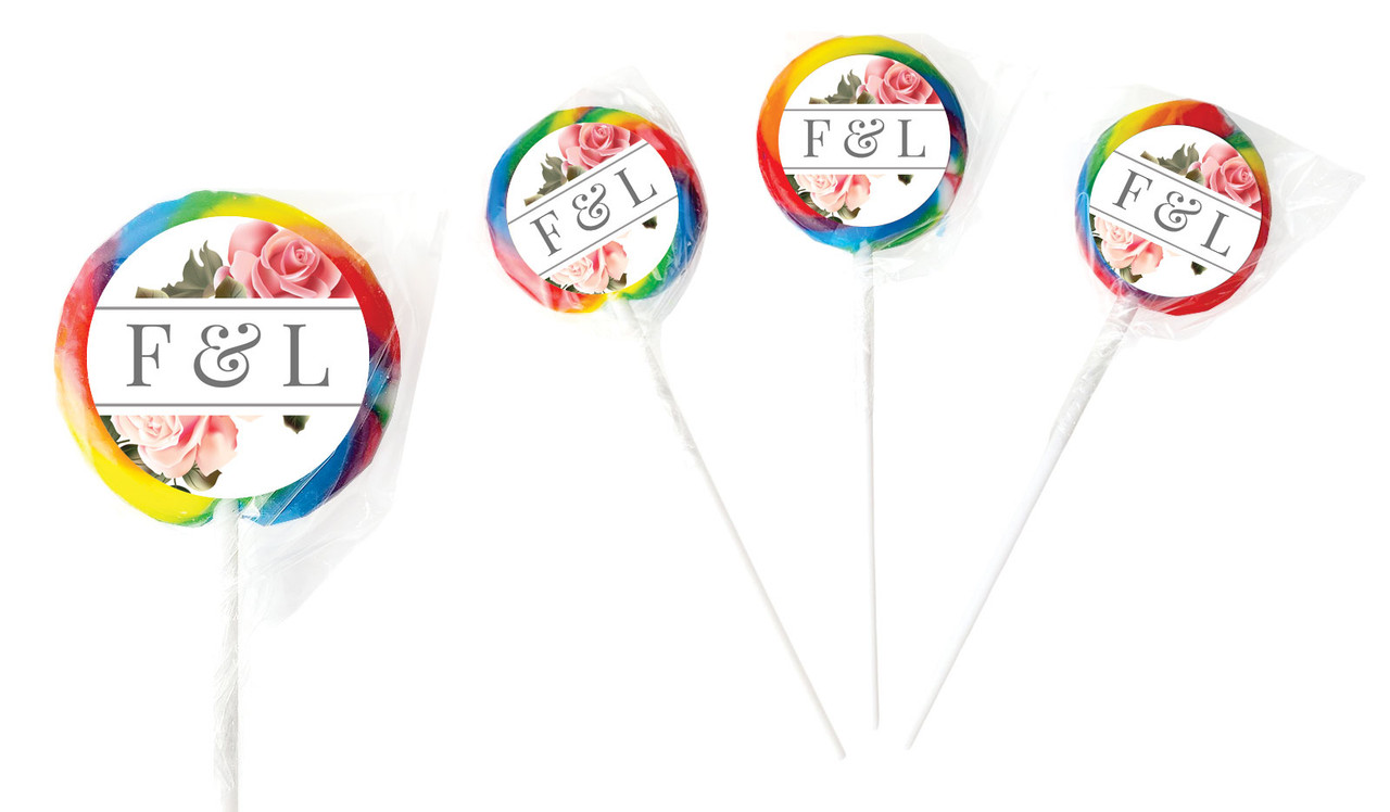 Rose Diamond Personalised Wedding Lollipops