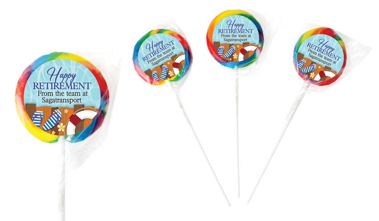 Poolside Retirement Personalised Lollipop