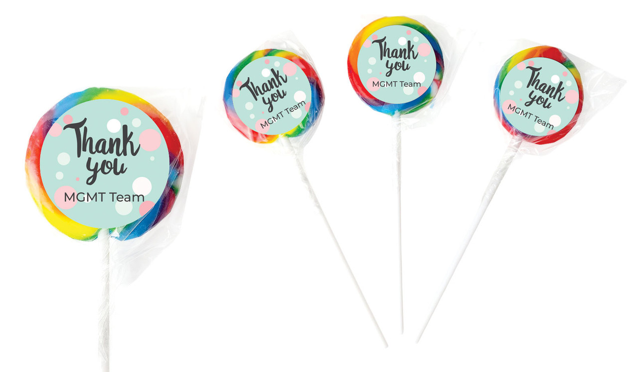 Dots Personalised Thank You Lollipop