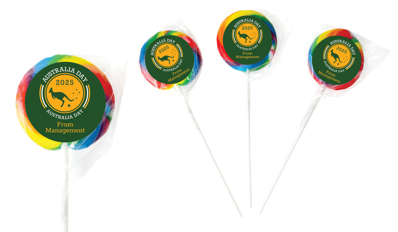 Australia Day Emblem Personalised Lollipops