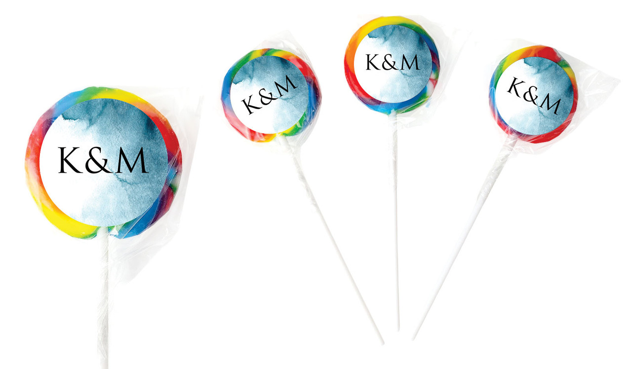 Blue Shade Wedding Personalised Lollipops
