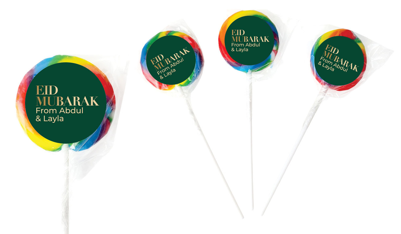 Simple Green Personalised Lollipops