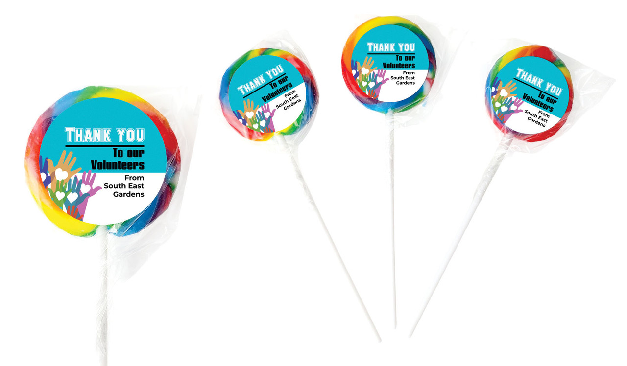 Hands Up National Volunteer Week Personalised Lollipops