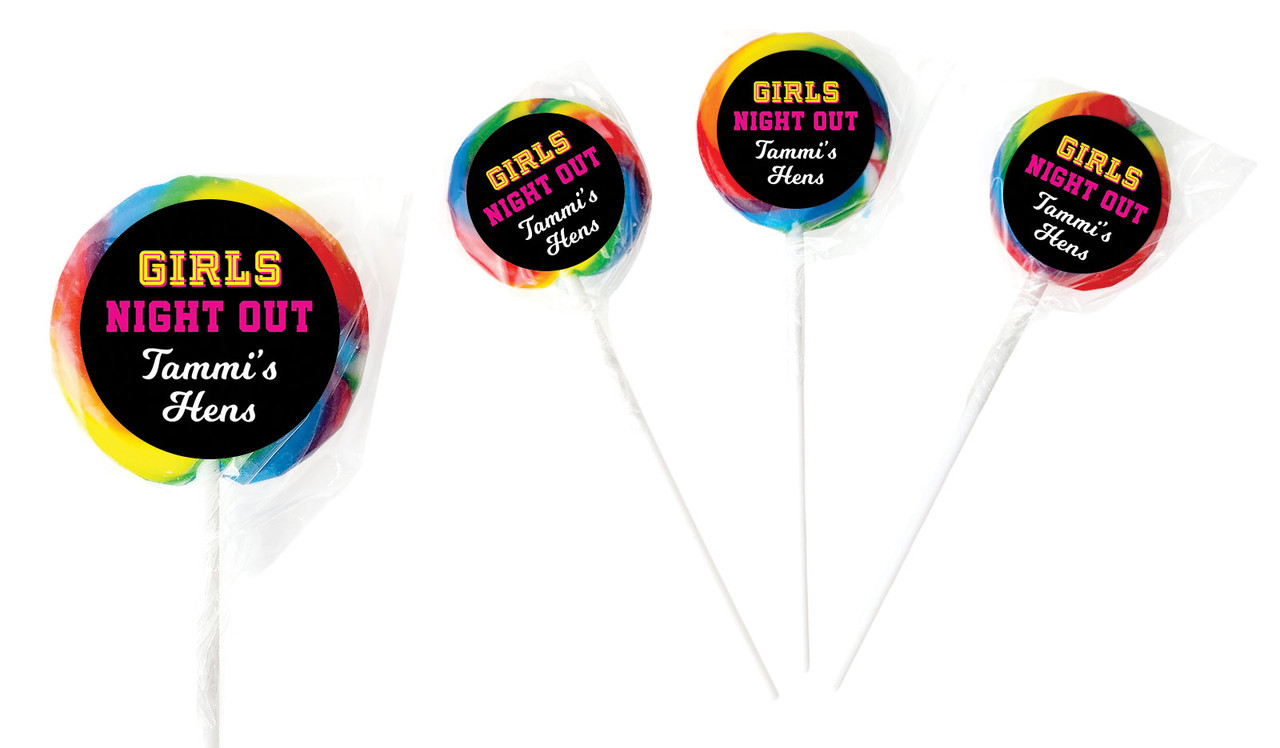 Bold Text Hens Night Personalised Lollipop