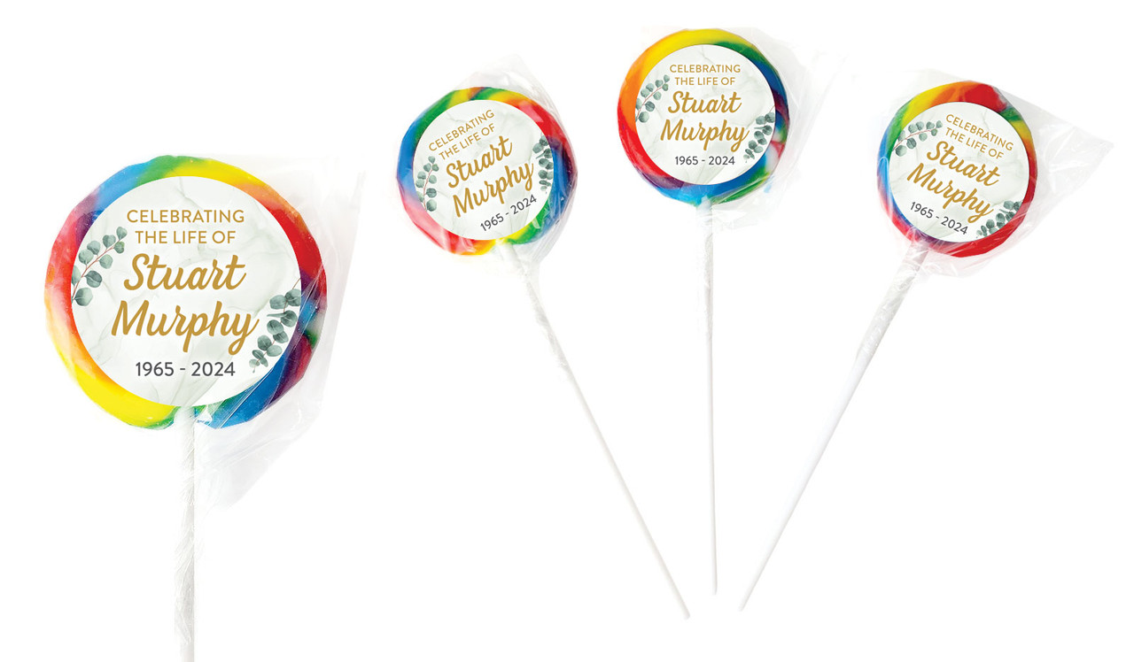 Eucalypt Funeral Personalised Lollipops