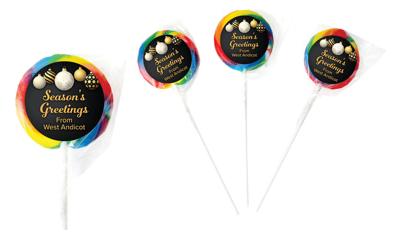 Luxury Black Christmas Personalised Lollipops