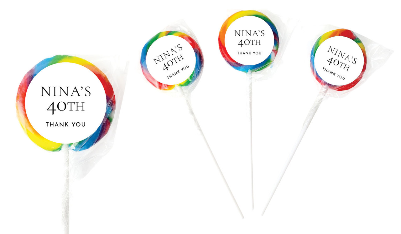 Right Aligned White Birthday Custom Party Lollipop Favour