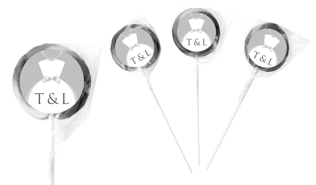 Groom And Bride Dress Personalised Wedding Lollipops