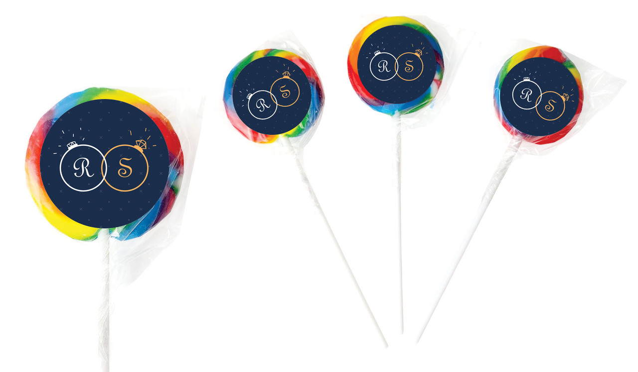 Diamond Ring Engagement Personalised Lollipops