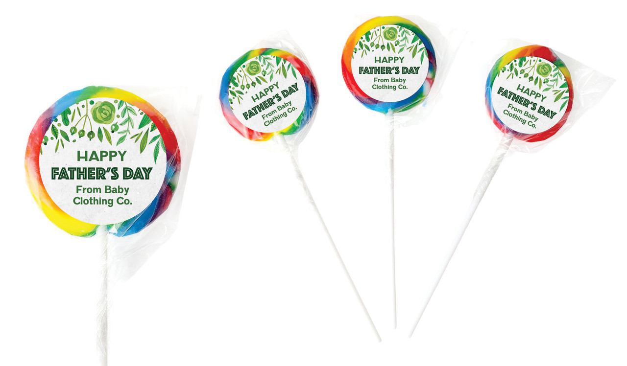 Garden Greenery Fathers Day Personalised Lollipops