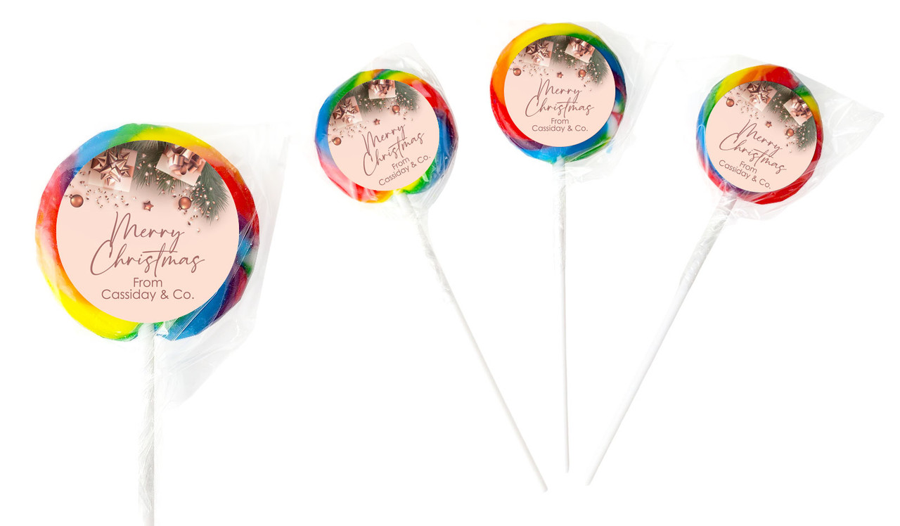 Rose Gold Gifts Christmas Personalised Christmas Lollipops