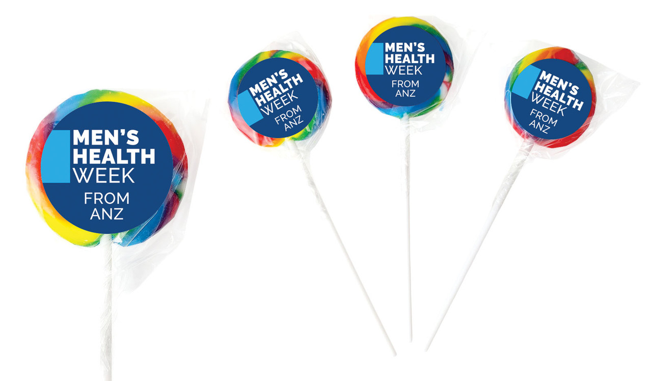 Company Colours Men's Health / Movember Personalised Lollipops