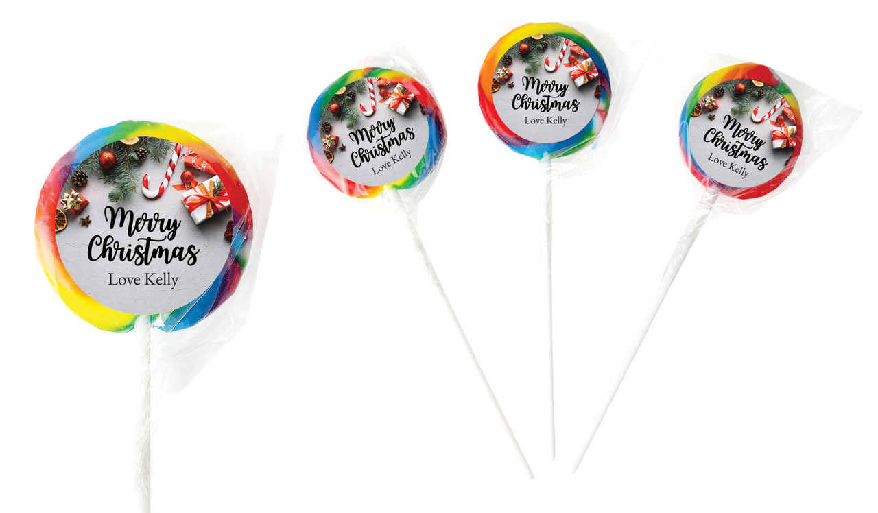 Christmas Background Personalised Lollipops