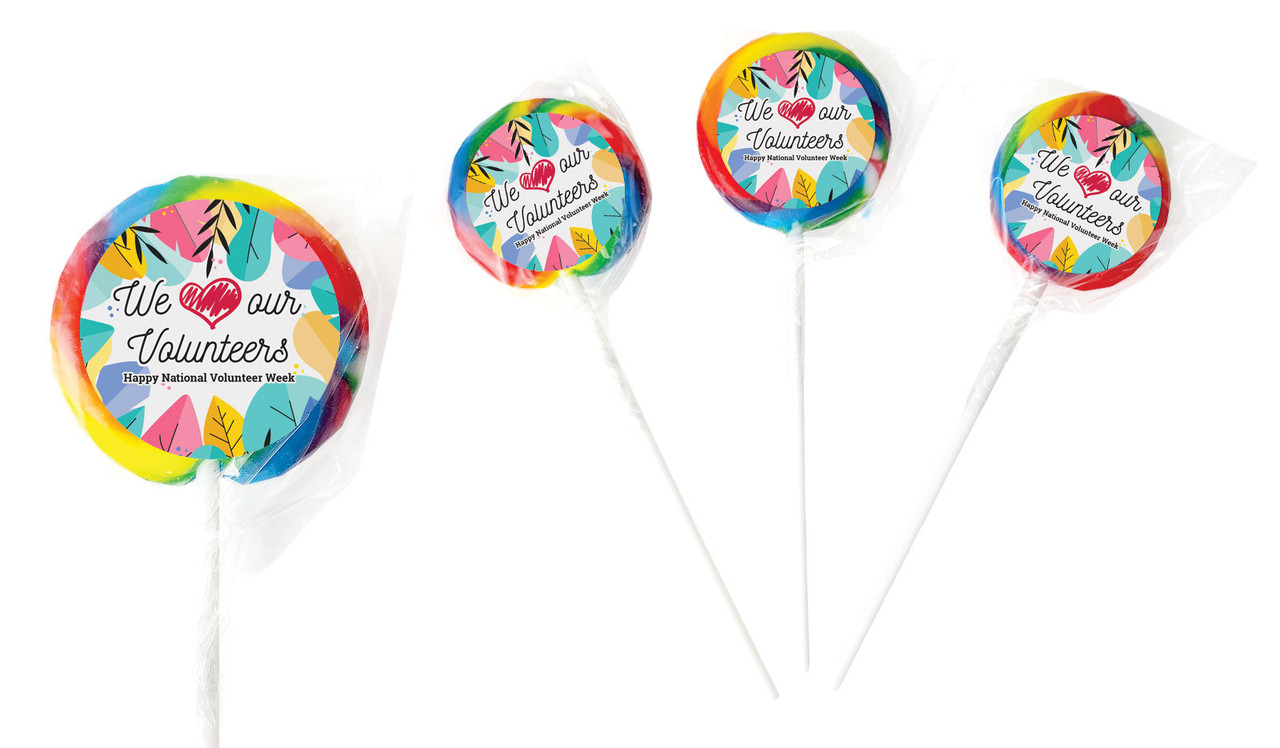 We Love Volunteer Week Personalised Lollipops