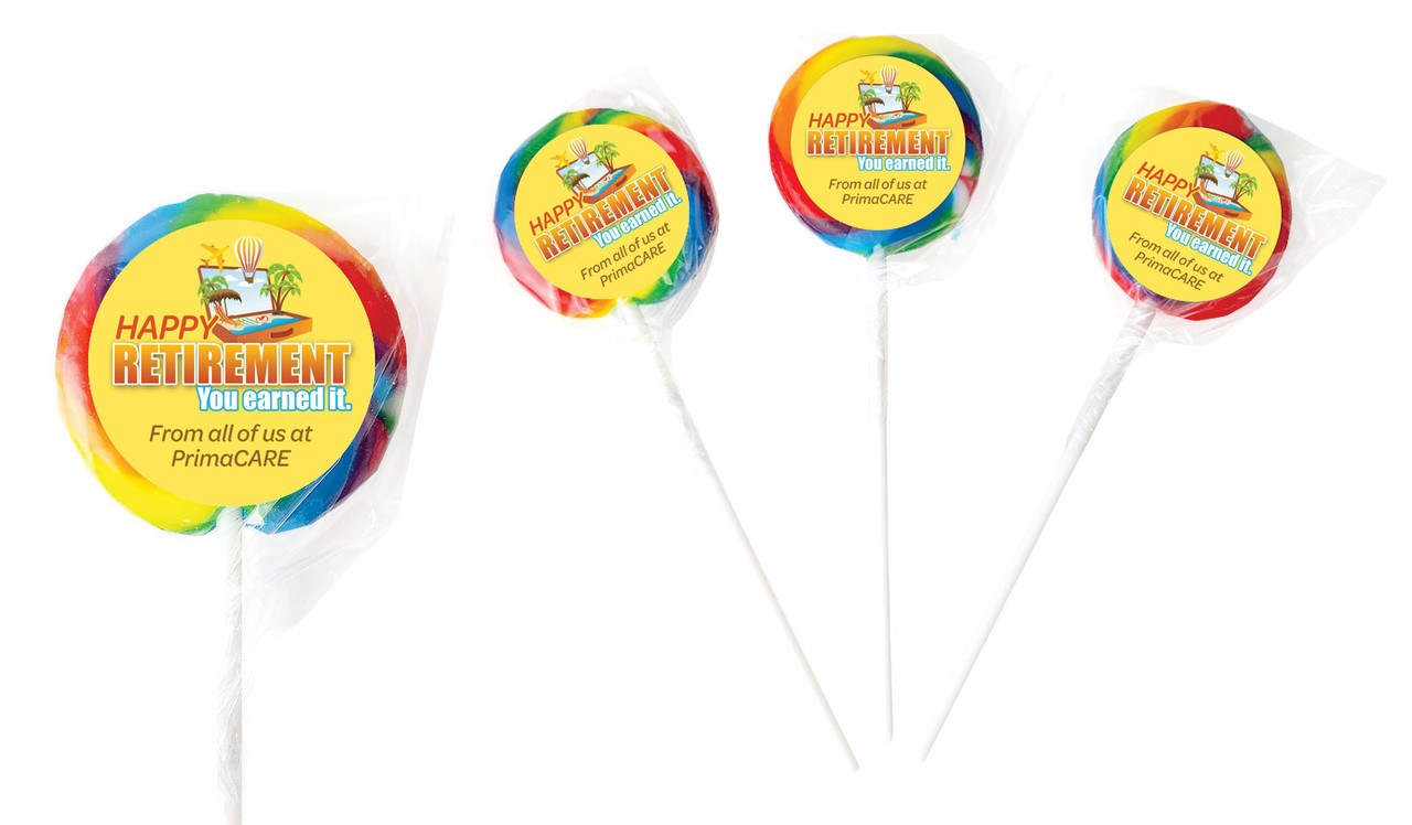 Suitcase Retirement Personalised Lollipop