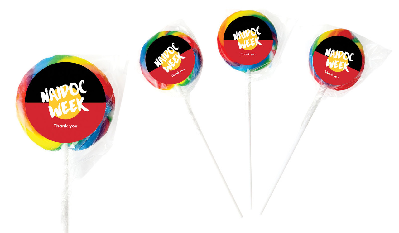 Aboriginal Flag National NAIDOC Week Personalised Lollipops