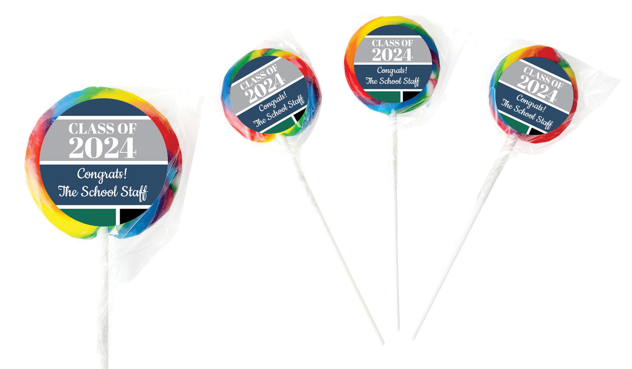 School Colours Graduation Personalised Lollipops