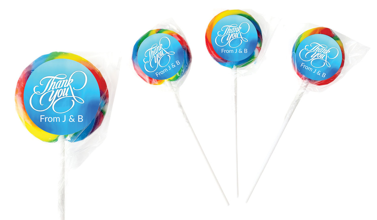 Cursive Personalised Thank You Lollipop