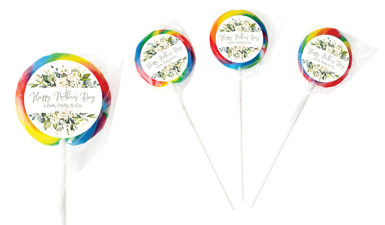 White Roses Mother's Day Personalised Lollipop