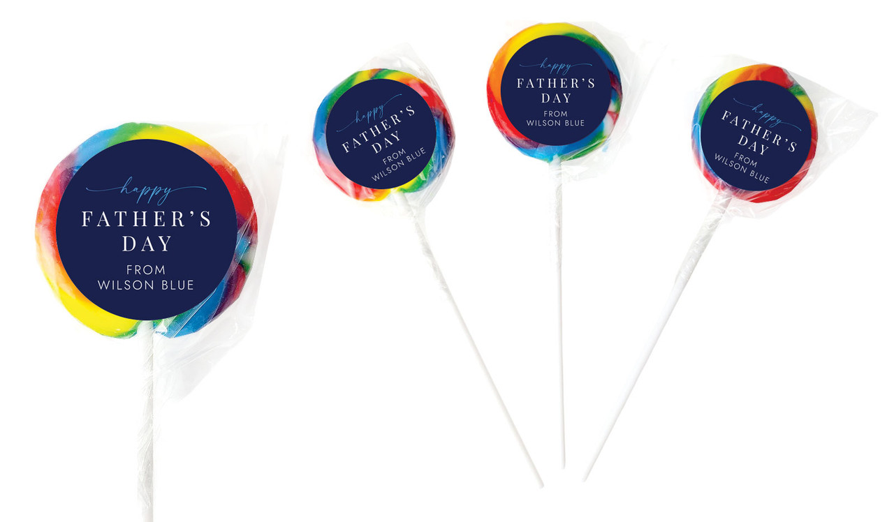 Navy Blue Fathers Day Personalised Lollipops
