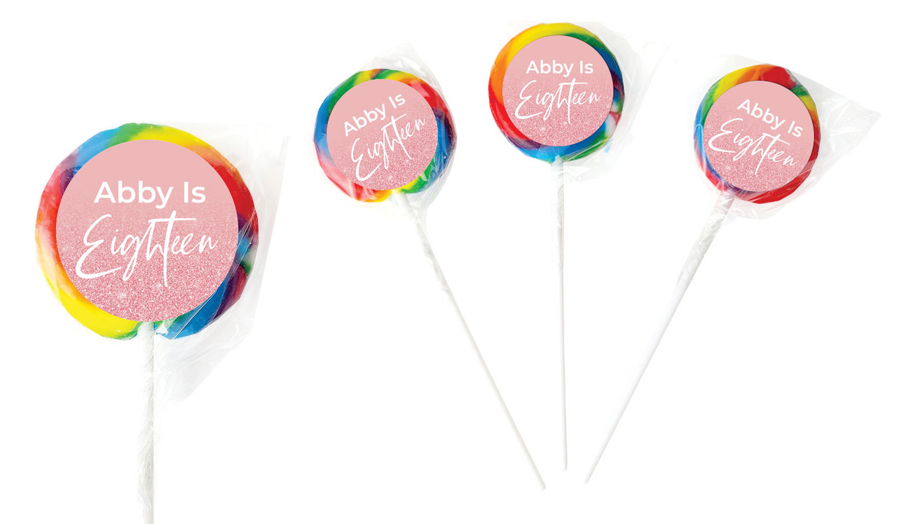 18th Birthday Personalised Birthday Lollipops
